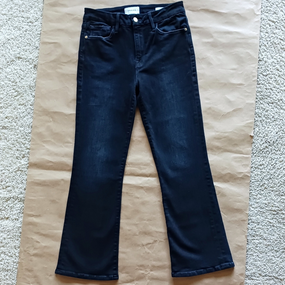 Frame Le Crop Mini Boot Dark Blue Marcella Jeans 28